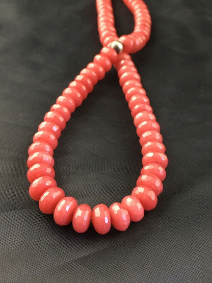 Navajo Graduated Red Jasper Necklace | Sterling Silver | Authentic Native American | 18" | 10249
