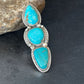 Navajo Blue Kingman Turquoise Multi-Stone Ring | Authentic Native American Sterling Silver | Sz 11 | 14497