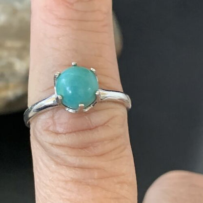 Navajo Blue Turquoise Ring | Sterling Silver | Sz 7 | Authentic Native American Handmade | 10769