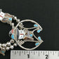 Zuni Owl Inlay Turquoise Squash Blossom Necklace Set | Sterling Silver | Native American Handmade | 1310