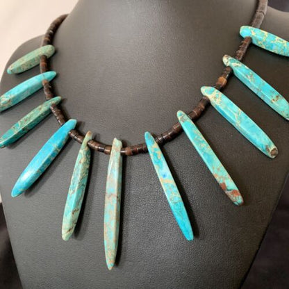 Navajo Blue Jasper Choker Necklace | Sterling Silver Shell Beads | 20" | Authentic Native American Handmade | 11460