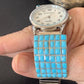 Men's Zuni Sterling Silver Watch with Blue Turquoise Inlay Tips | Authentic Native American Jewelry | 2119
