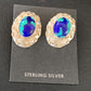 Native American Women's Blue Azurite Nugget Earrings | Sterling Silver | 13016