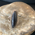 Navajo Black Onyx Ring | Sterling Silver | Sz 6 | Authentic Native American Handmade | 11954