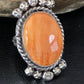 Native American Orange Spiny Oyster Navajo Ring | Sterling Silver | Sz 9 | 13281