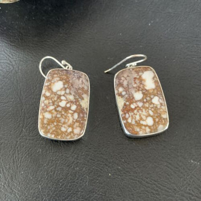 Southwestern Women's Navajo Wild Horse Earrings Set | Sterling Silver | Authentic Native American Handmade | 12030