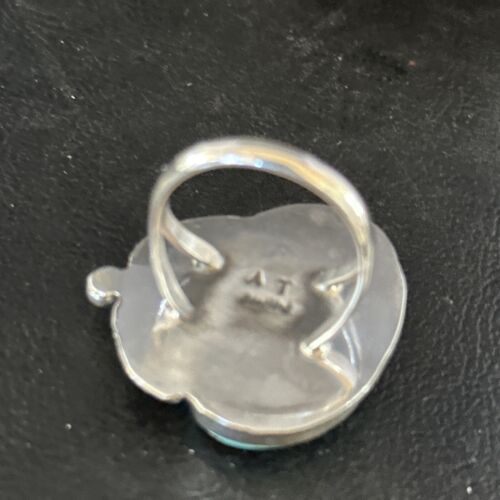 Navajo Blue Turquoise #8 Ring | Sterling Silver | Sz 9.5 | Authentic Native American Handmade | 14291