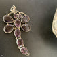 Large Dragonfly Pendant 3"| Faceted Amethyst Gems Cluster | Multi-Stone Sterling Silver| 12737