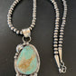 Men's Navajo Blue Dry Creek Turquoise Pendant Necklace | Sterling Silver | 12972
