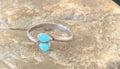 Southwestern Old Pawn Navajo Blue Turquoise Ring | Sterling Silver | Sz 5 | 10780