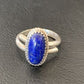 Women's Adjustable Navajo Lapis Lazuli Ring | Sterling Silver | Sz 7.5 | Authentic Native American Handmade | 12451