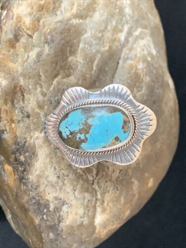 Southwestern Navajo Blue Kingman Turquoise Ring | Sterling Silver | Sz 6 | 13784