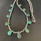 Navajo Green Turquoise Necklace | Sterling Silver | 19" | Authentic Native American Handmade | 12917