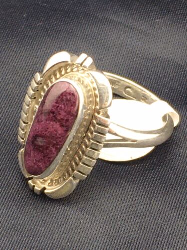 Navajo Purple Spiny Oyster Ring | Sterling Silver | Sz 9.75 | Authentic Native American Handmade | 4532