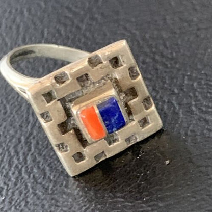 Native American Women's Navajo Blue Lapis Spiny Inlay Ring | Sz 6.5 | 13166 - Masha USA