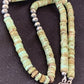 Navajo Green Turquoise Heishi Necklace Stabilized  | 8mm | 20" Sterling Silver | Southwestern Native American | 00969