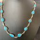Native American Blue Turquoise Topaz Necklace | Sterling Silver | 20" | Multi-Stone | 10515