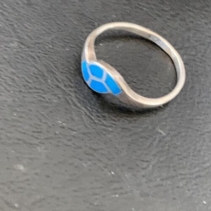 Southwestern Old Pawn Navajo Blue Turquoise Ring | Sterling Silver | Sz 7 | 10844