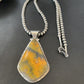Men's Navajo Pearls Necklace with Bumblebee Jasper Pendant | Sterling Silver | Authentic Native American Handmade | 10560