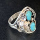 Navajo Kingman Turquoise Multi-Stone Ring | Authentic Native American Sterling Silver | Sz 12 | 14167