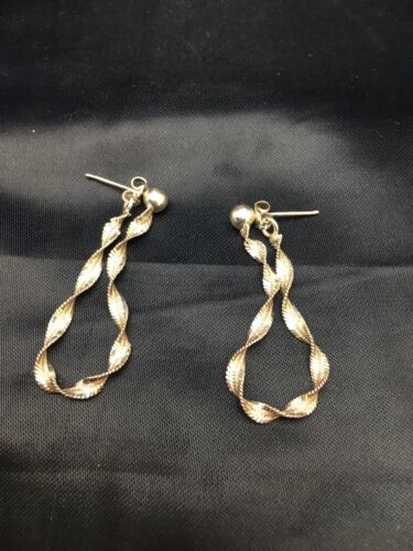 Native American Handmade Swirl Dangle Earrings | Sterling Silver | 8977