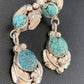 Handmade Navajo Spiderweb Turquoise Dangle Earrings | Sterling Silver Post | Authentic Native American | 1482