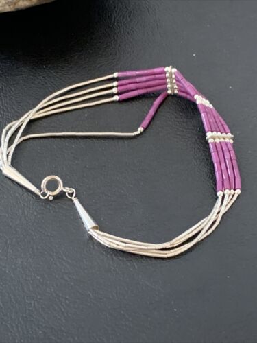 Navajo Purple Sugilite Heishi Bracelet | Sterling Silver | 8" | Authentic Native American Handmade | 2175