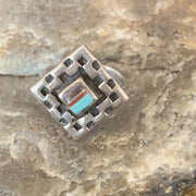 Navajo Blue Turquoise Sugilite Inlay Ring | Sz 5.5 | Sterling Silver | Authentic Native American Handmade | 13145