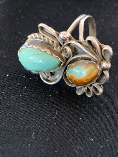 Navajo Multi-Stone Turquoise Ring | Sterling Silver | Sz 10.5 | Native American Handmade | 3230