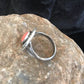 Navajo Coral Sterling Silver Ring | Sz 6 | Handmade Southwestern | 3485