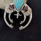 Navajo Sterling Silver Naja Pendant | Turquoise & Spiny Oyster | Authentic Native American Handmade | 1059