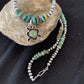 Men's Spiderweb Turquoise Pendant | Navajo Pearls Sterling Silver Necklace | Authentic Native American Handmade | 1017