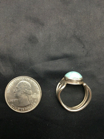 Navajo Handmade Sterling Silver Blue Turquoise Ring | Sz 6.25 | Native American | 4458