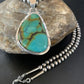 Men's Navajo Blue Spiderweb Turquoise Pendant Necklace | Sterling Silver | Authentic Native American Handmade | 10674