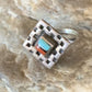 Native American Women's Navajo Blue Turquoise Coral Inlay Ring | Sz 8 | 13132