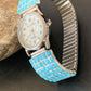 Men's Zuni Sterling Silver Watch with Blue Turquoise Inlay Tips | Authentic Native American Jewelry | 2119