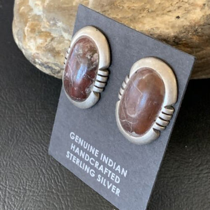 Authentic Native American Navajo Sterling Silver Wild Horse Turquoise Earrings | Handmade | 12652