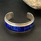 Native American Men's Navajo Blue Lapis Inlay Cuff Bracelet | Sterling Silver | 12233