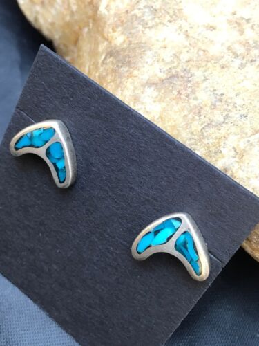 Native American Navajo Turquoise Earrings | Sterling Silver Inlay | Authentic Handmade | 8991 - Masha USA