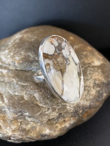 Native American Women's Navajo Wild Horse Turquoise Ring | Sterling Silver | Sz 8 | 10291
