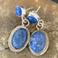 Navajo Denim Lapis Dangle Earrings | Sterling Silver | 1.1" | Authentic Native American Handmade | 1700
