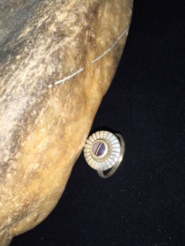 Navajo Women's Black Onyx & Tiger's Eye Pearl Ring | Authentic Native American Sterling Silver | Multi-Stone | Sz 6 | 1740