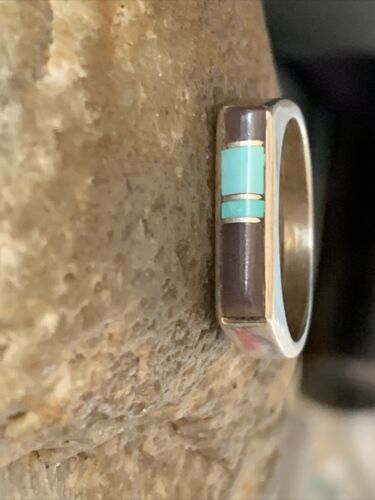 Navajo Blue Turquoise Purple Sugilite Inlay Ring | Sz 5.5 | Authentic Native American Handmade | 11147