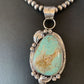 Men's Navajo Blue Dry Creek Turquoise Pendant Necklace | Sterling Silver | 12972