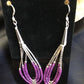 Handmade Liquid Silver Heishi Tube Beads Sugilite Earrings | Sterling Silver | 2" | 1985