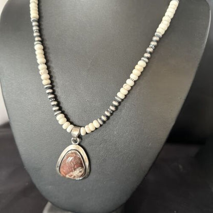 Navajo Wild Horse Turquoise Necklace Pendant | Sterling Silver | Authentic Native American Handmade | 14607 - Masha USA