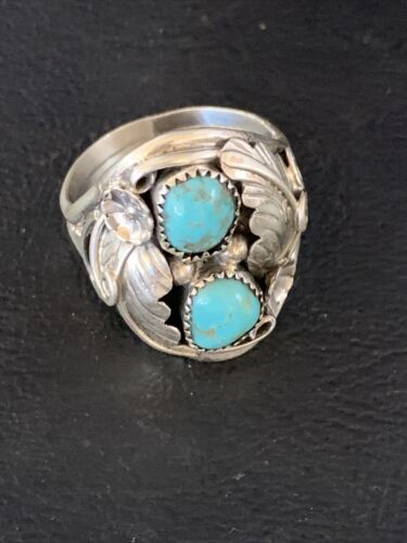 Navajo Kingman Turquoise Multi-Stone Ring | Authentic Native American Sterling Silver | Sz 11 | 14177