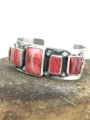 Navajo Spiny Oyster Cuff Bracelet | Sterling Silver | Authentic Native American Handmade | 1314