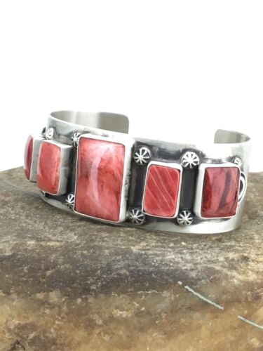 Navajo Spiny Oyster Cuff Bracelet | Sterling Silver | Authentic Native American Handmade | 1314
