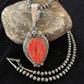 Navajo Spiny Oyster Pendant with Pearls | Sterling Silver Necklace | Authentic Native American Handmade | 4684